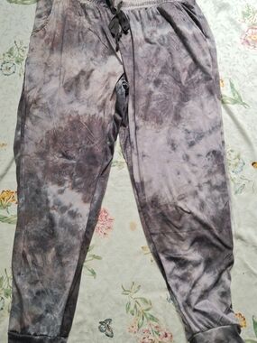 Women's Tie-Dye Jogger Pants - Lilac/Grey